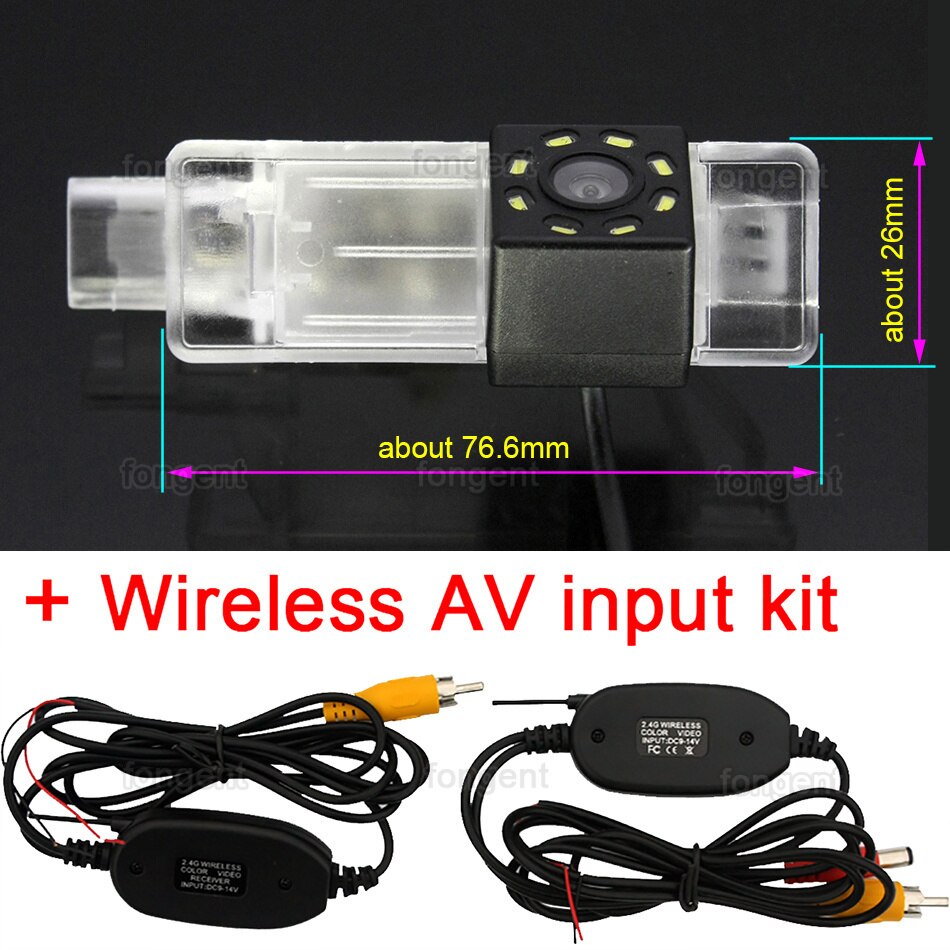 Telecamera retromarcia per auto per Peugeot 2008 208 301 307 3008 406 407 408 508 607 806 807 RCZ Citroen C5 C4 MG3 MG5 2010 2009: 8led senza fili