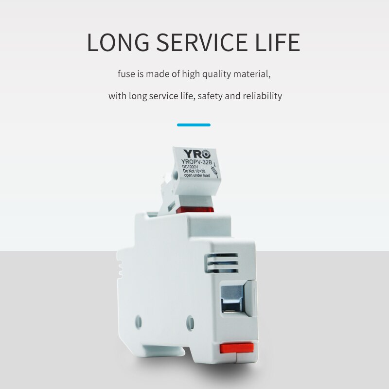 DC 1P 1000V PV Solar Fuse Fusible 10x38MM gPV with Fuse Holder for Solar PV System Protection YROPV-32B