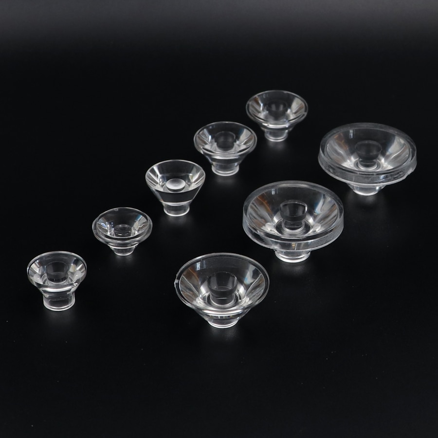 Lente cóncava de 18mm, 20mm, 21mm, 23mm, 24mm, 29mm, 33mm, 36mm, PMMA, COB, LED, condensador de linterna, lente cóncava convexa plana