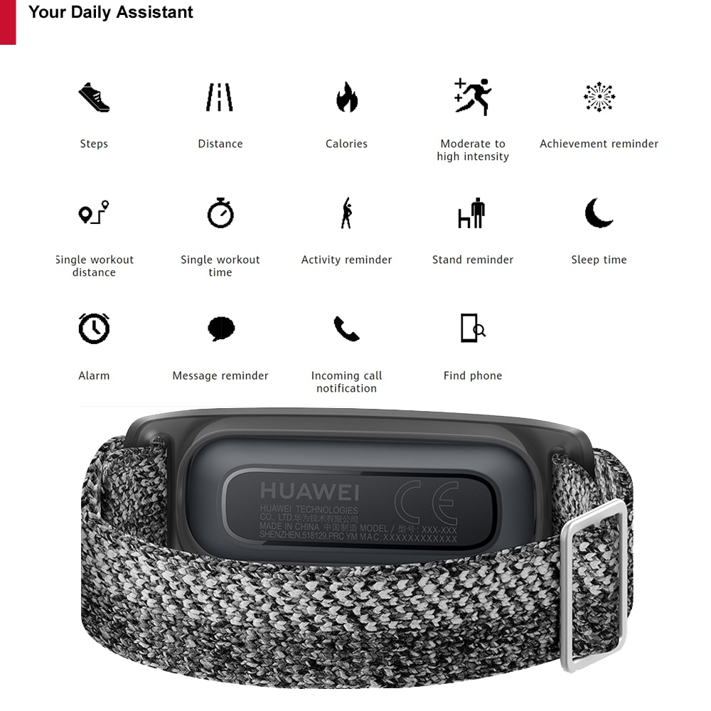 Honor band 5 sport -älyranneke sport band 50m vedenpitävä fitness-seurantalaite kosketusnäyttö viesti-puheluilmoitus