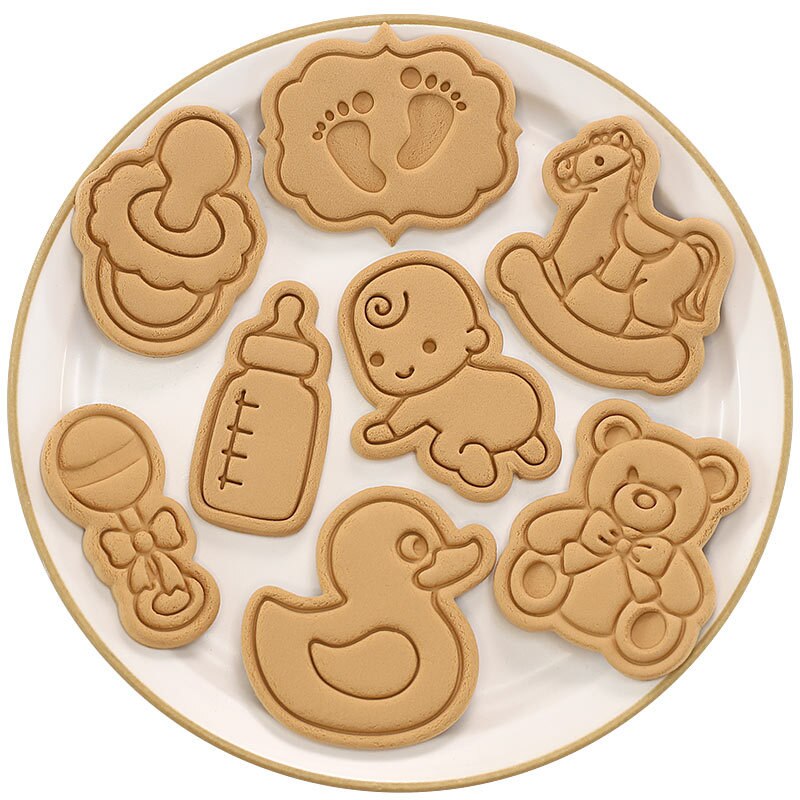 Cookie Cutter Biscuit Mold Cake Decoration Happy Birthday Baby Shower Cake Cookie Press Stamp Embosser Fondant Craft Cutter