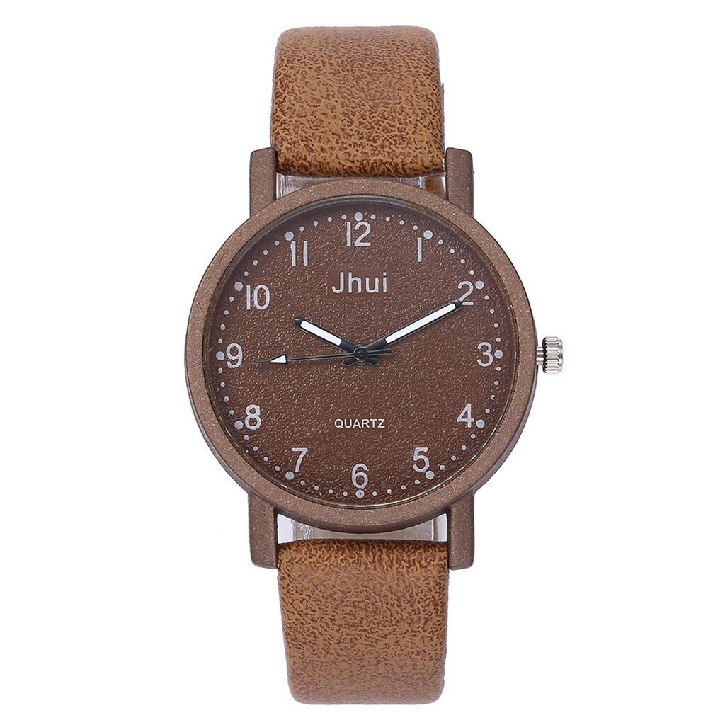 Women's Watch Jhui Casual Male Female Quartz Men Watches Leather Band Bracelet Analog Wrist Ladies Girls Clock: C