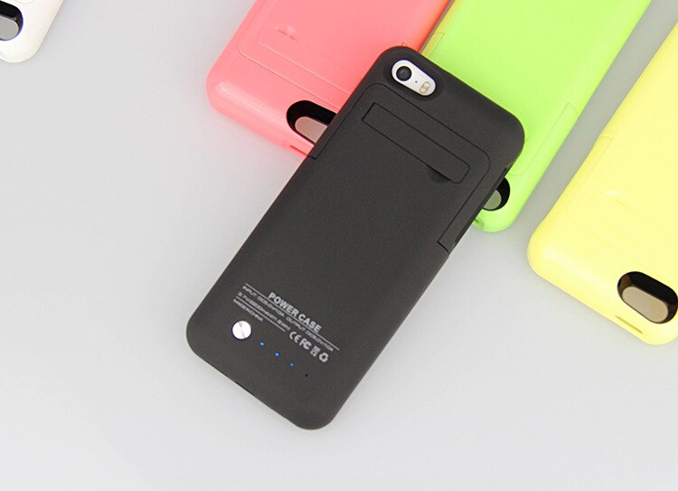 Voor iphone 5 5 s 2200 mAh Oplaadbare Externe Batterij Opladen Case batterij Voor Apple Iphone 5/Iphone 5 S: Black