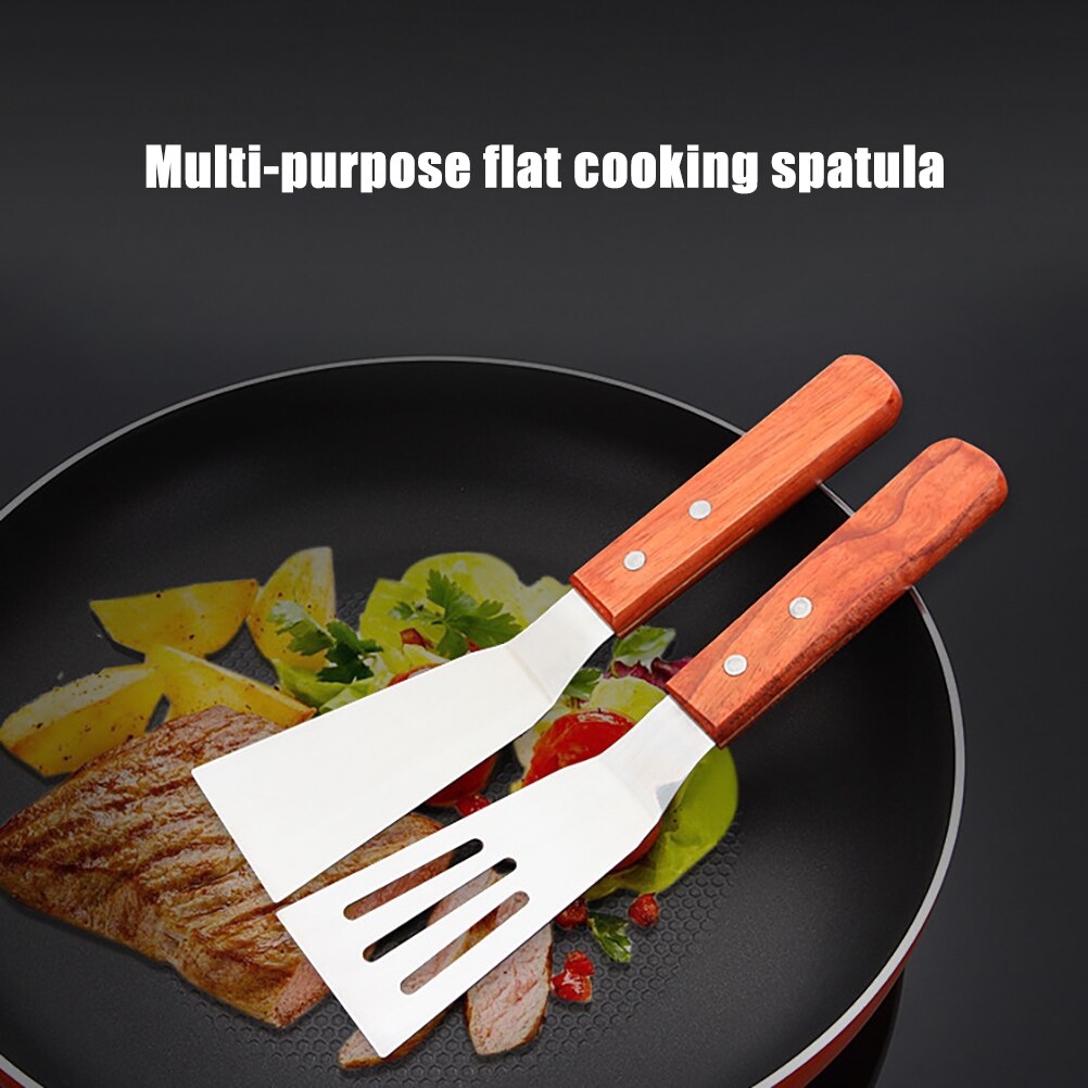2PCS Metal Spatula Stainless Steel Griddle Accessories Pancake Turner Flipper For Grill Baking Cooking Tool #30