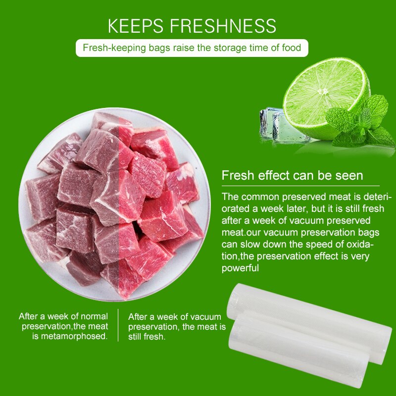 Sacs sous vide ATWFS sacs sous vide de cuisine sacs sous vide de stockage pour emballage alimentaire rouleaux 12/17/20/25/28cm * 500cm