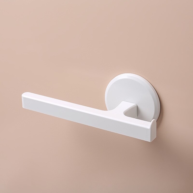 Toalleros autoadhesivos, soporte montado en la pared, colgador de toallas para baño, barras de toalla, estante, soporte de rollo, gancho colgante: Blanco