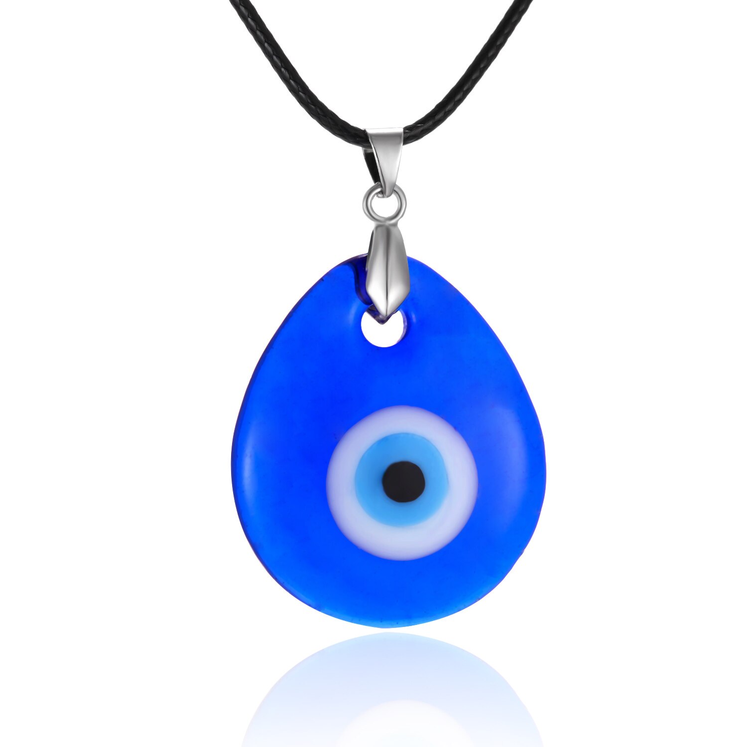 Einfache Glück böse Auge Anhänger Halskette für Frauen Männer Blau Harz transparent Runde Wasser Tropfen Türkischen Schmuck Kette Halsband: Harz Auge 2