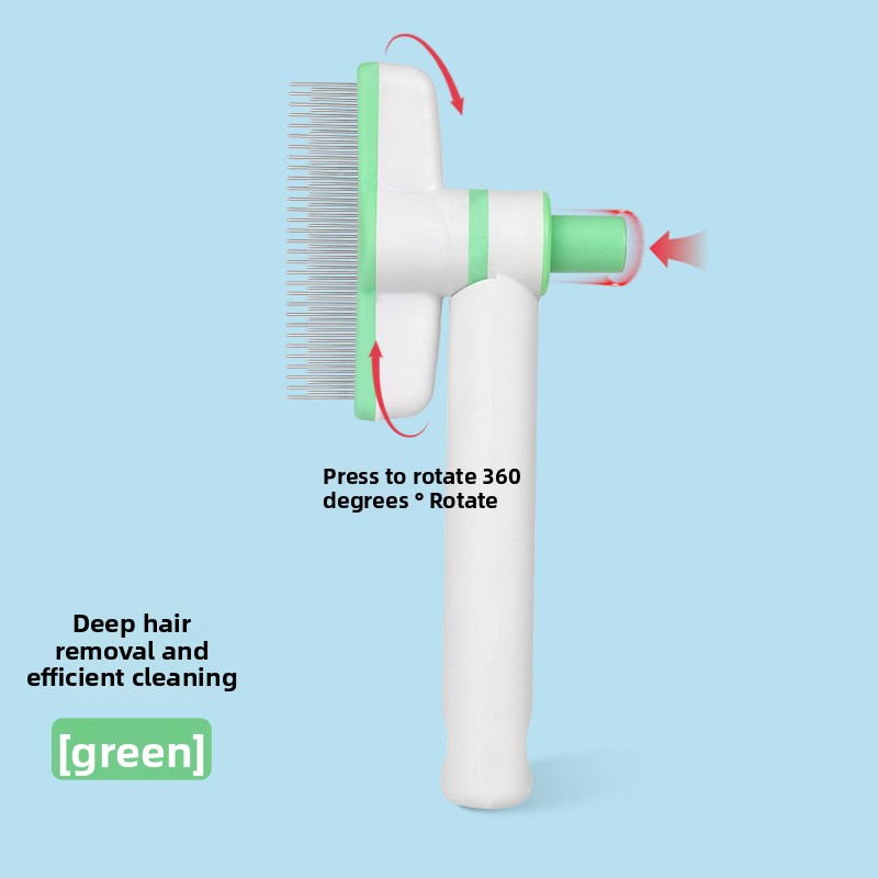 Pet Cat Comb Cat and Dog Hair Removal Brush Cleaning Hair Cleaner Beauty Cleaning Supplies Cat and Dog Universal Pet Supplies: light green