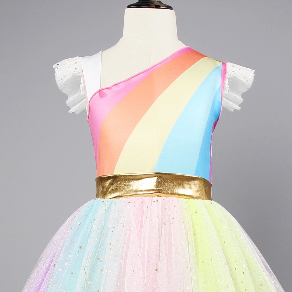 Fancy Dress for Girls Unicorn Party Dress up Kids Rainbow tutu Dresses for Girls Princess Girls Halloween Carnival Costume Wear