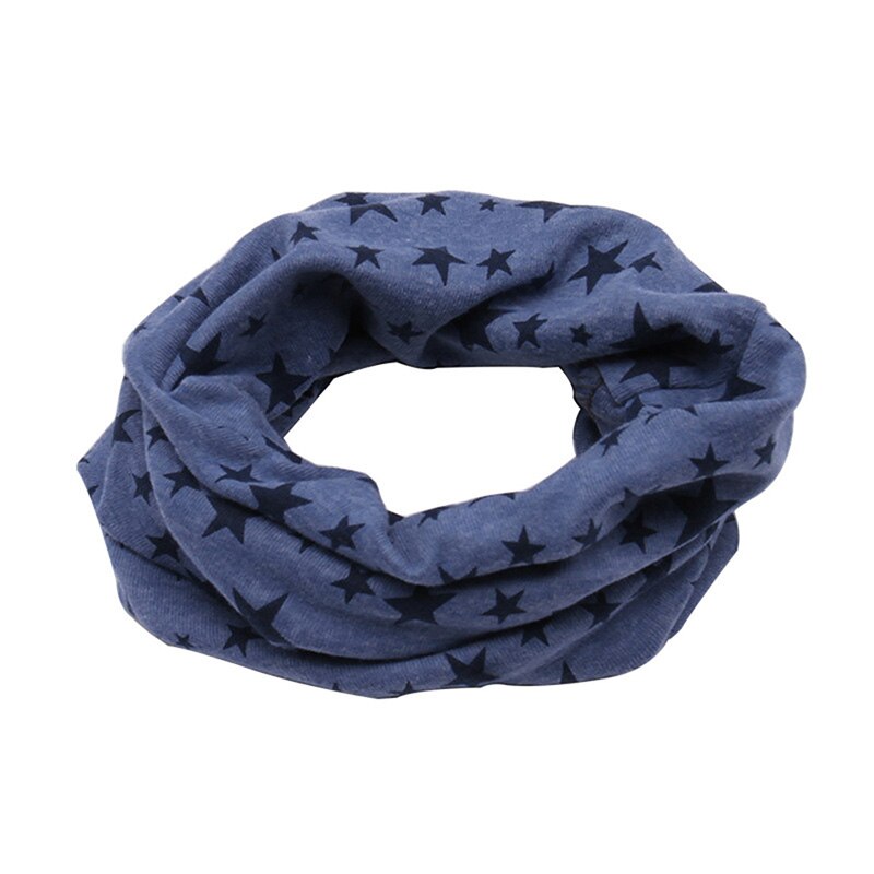Barnscarf snood utomhus halsduk halsduk höst vinter söt lång varm stjärntryck ring halsduk för barn 7 färg