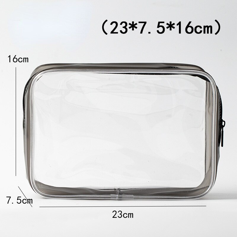 Neceser de viaje de PVC transparente, bolsa de aseo impermeable a la , nueva bolsa de almacenamiento de maquillaje, organizador de cosméticos de Pvc transparente: XL