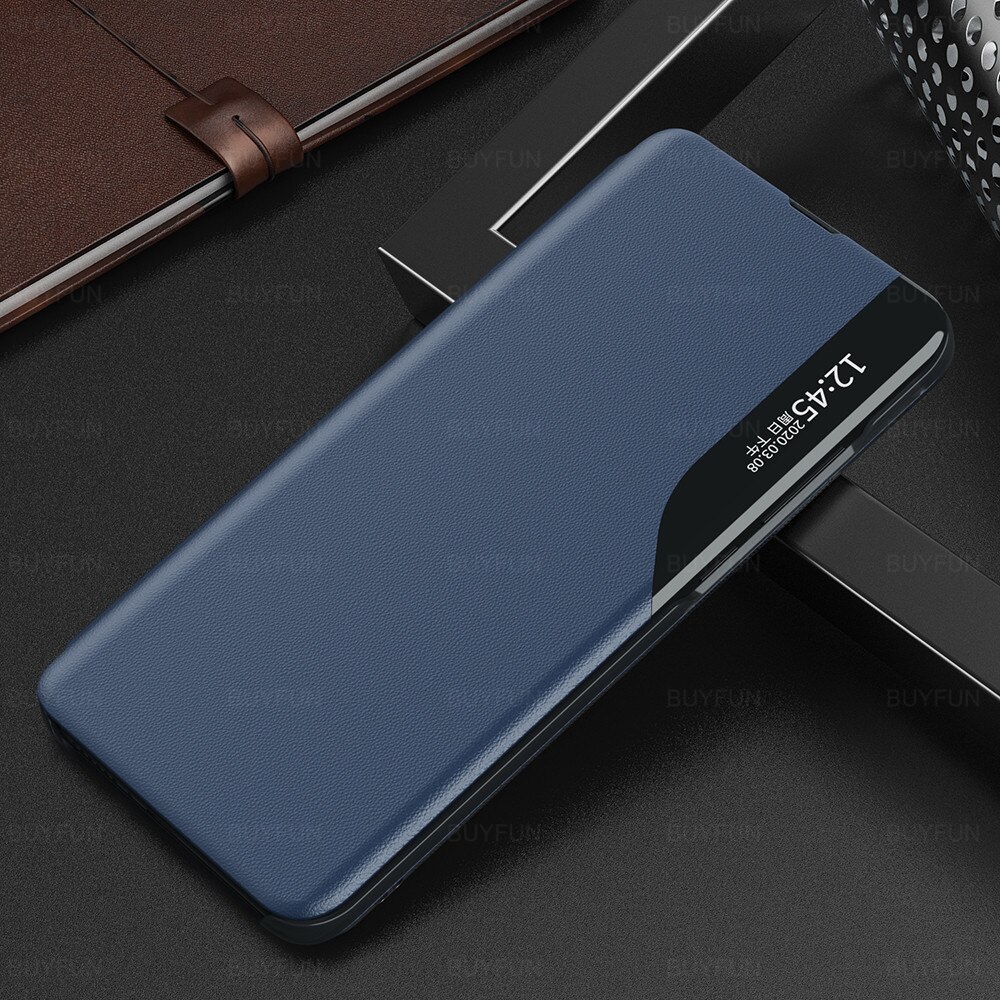 F3 5G fall smart fenster view magnetische leder flip-cover für xiaomi poco f3 pocophone poco poko f 3 pocof3 telefon buch stand fall: poco f3 / Blue