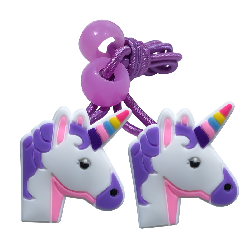Eenhoorn Elastische Haarbanden Kids Rubber Hoofdbanden Haar Clips Haarspelden Meisjes Hoofddeksels Kinderen Haaraccessoires: 1pair  3027-03