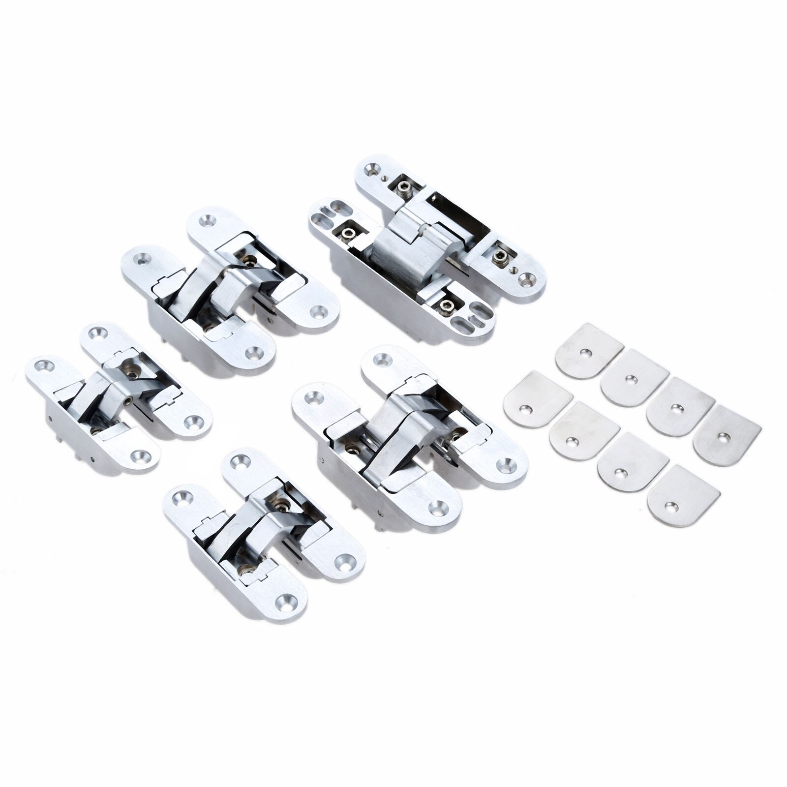 DRELD 2Pcs Zinc Alloy Hidden Hinges Multi Size Invisible Concealed Folding Counter Door Hinge With Screw Furniture Hardware