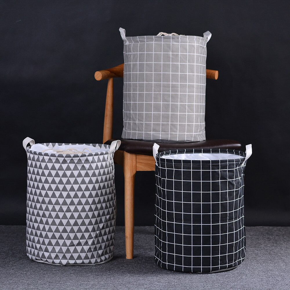 1pc Folding Laundry Basket Round Storage Bin Bag Large Hamper Collapsible Clothes Toy Basket Bucket Organizer Large Capacity2022