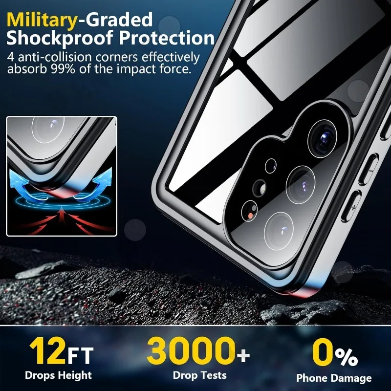 IP68 Waterproof Case For Galaxy S25 S24 S23 Ultra Plus A16 A35 A55 5G Metal Aluminum Swimming Phone Luxury Cover Capa Fundas
