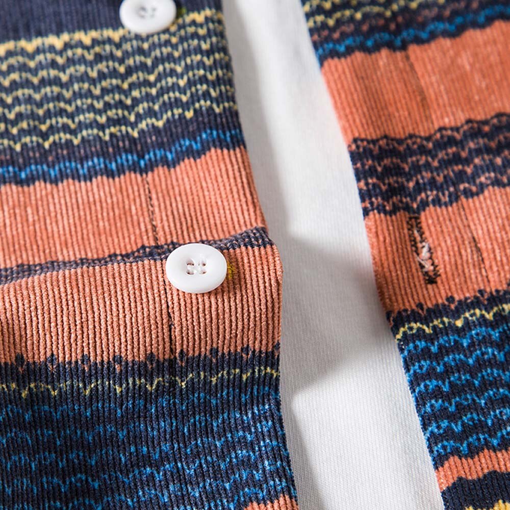 Devil king herenkleding herfstproduct overhemd met corduroy etnische print lange mouwen all-match overhemd
