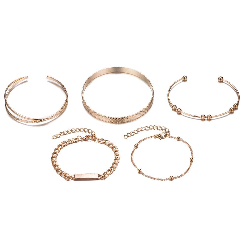 5 Stks/set Goud Kleur Open Manchet Armbanden Voor ... – Grandado