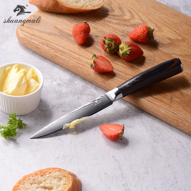 5 tommer værktøj til frugtkniv, damaskus stål, køkken i køkken, vegetabilsk knive, der skiver madskalningskniv