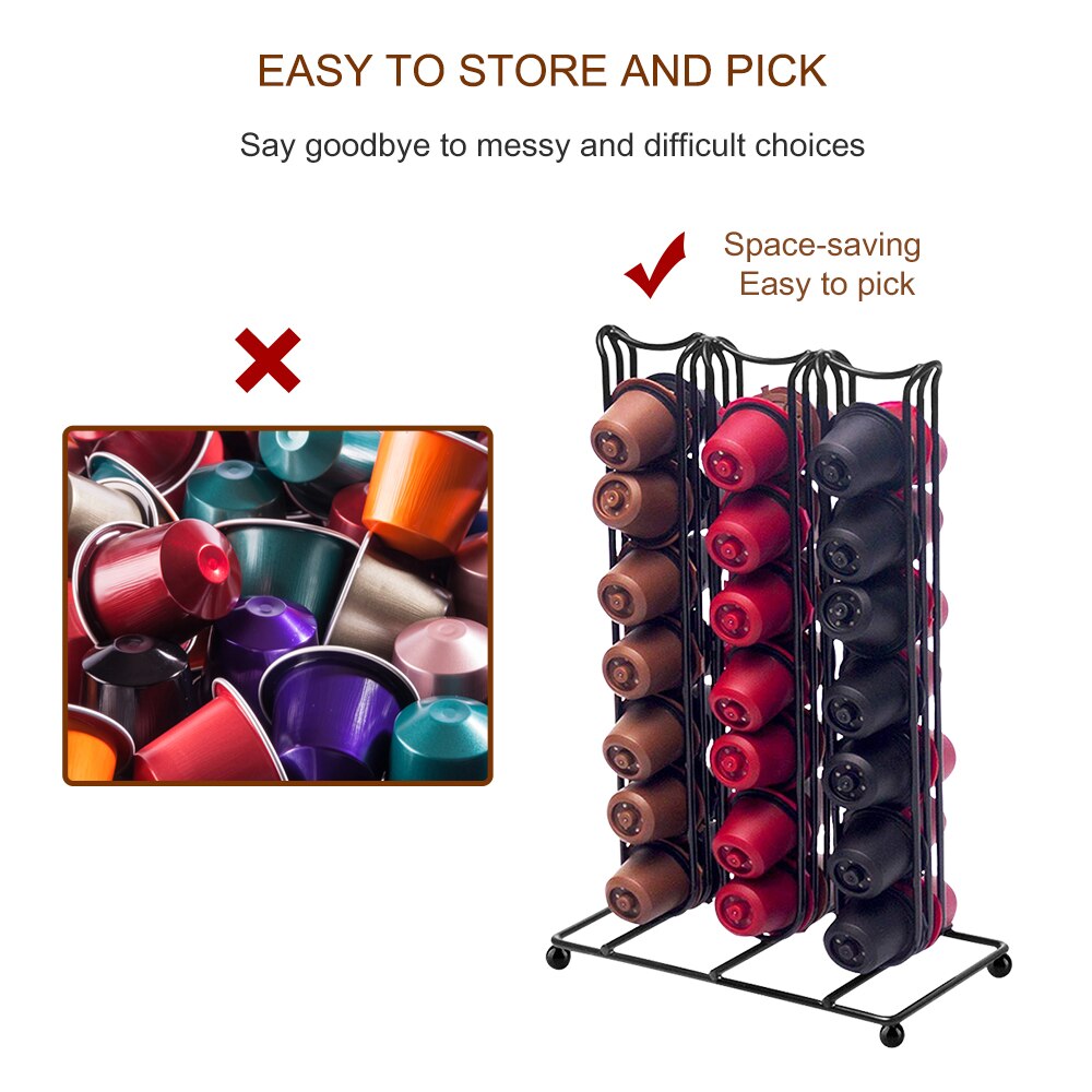 40 kopper nespresso kaffe bælg holder roterende rack kaffe kapsel stativ dolce gusto kapsler opbevaring hylde organisation holder