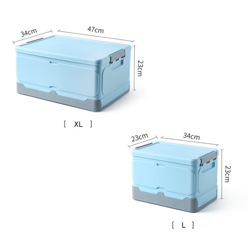 1PC Foldable Storage Box Basket Plastic Stackable Clothes Toys Desktop Organizer Space Saving Books Sundries Holder for Car