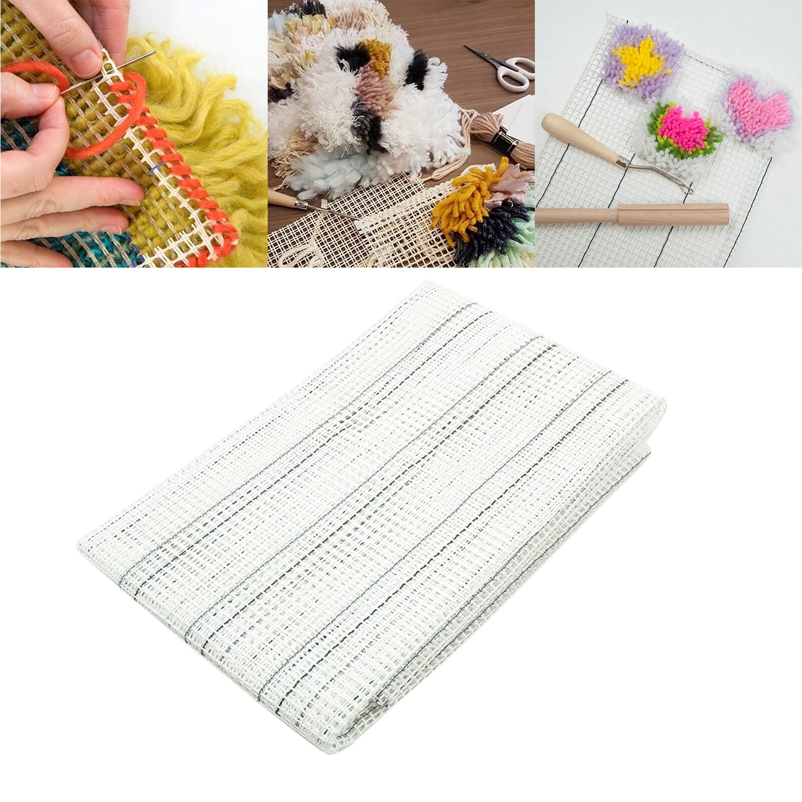 1x1.5m Blank Rug Hooking Mesh Canvas for Latch Hook Cushion Tapestry Canvas DIY
