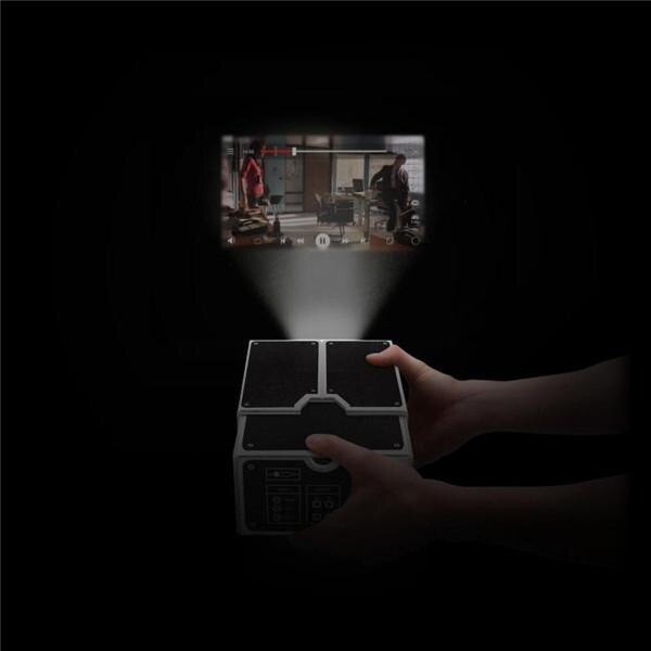 Metermall diy 3d projektor papp mini smarttelefon projektor lys nyhet justerbar mobiltelefon projektor bærbar kino