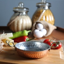 Koperen Pan Sunny Side Up Ontbijt Antieke Traditionele Set Van 3 Of 1Pcs Omelet Brunch Ei Keukengerei Cook Mediterrane zee