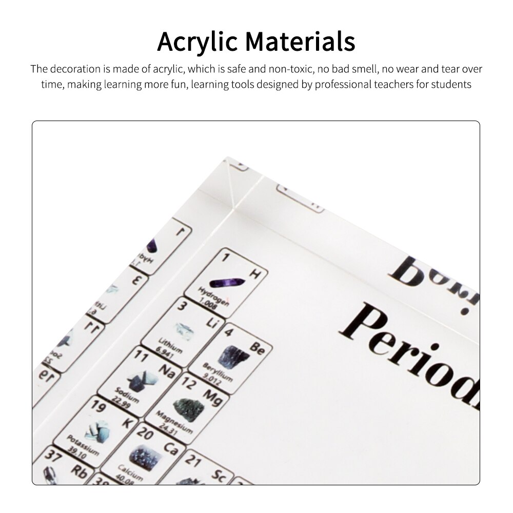 Acrylic Elements Periodic Table Display Kids Teaching School Day Birthday Chemical Element Display Home Decor