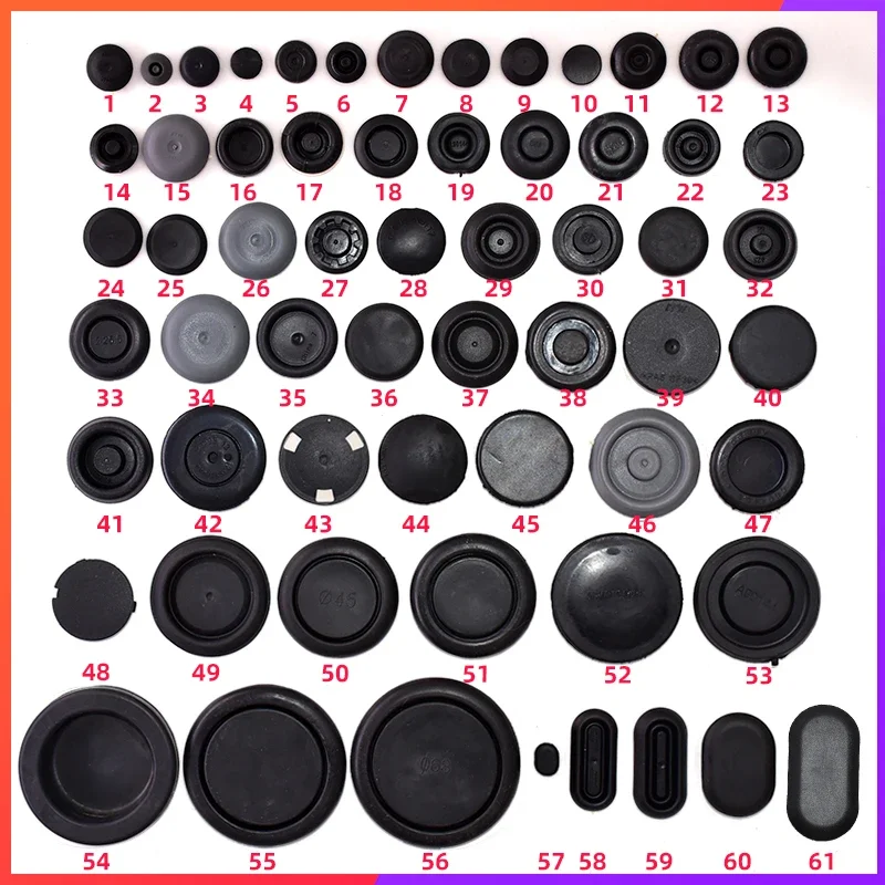 2pcs Car Door Panel Lock Side Hole Cabin engine Cover Tail Door Lower Side Skirt Bottom Edge Guard Rubber Plug Cover