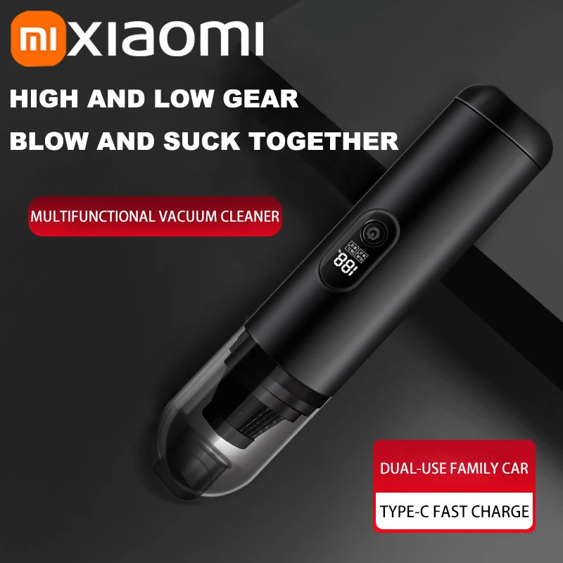 Xiaomi carro aspirador de pó portátil 2-em-1 portátil sem fio aspirador de pó portátil casa carro dupla utilização aspirador de pó novo