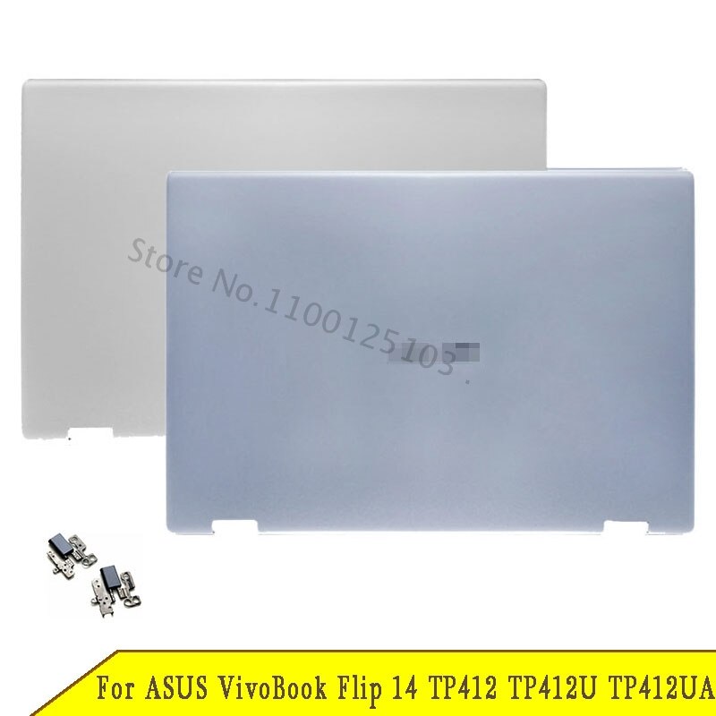 For ASUS VivoBook Flip 14 TP412 TP412U TP412UA Series LCD Back Cover Case Hinges A Cover Silver Blue HQ207045941000 Metal