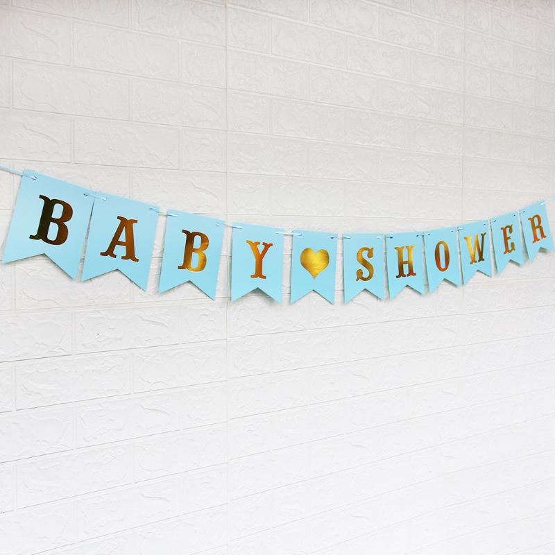 Rosa blå papir banner dekorasjoner baby shower det er en jente gutt babyshower kjønn avslører oh baby det er en gutt jente kraftpapir