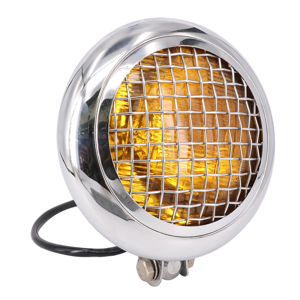 Motorcycle Universal Headlight Headlamps Head Lights Assembly Lamp Headlamp For Harley Chopper Bobber Cafe Racer Motorbike: Yellow light