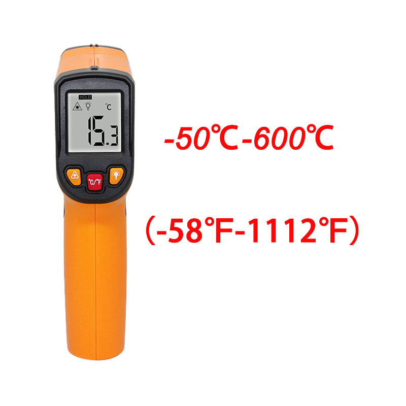 Thermomètre infrarouge IR sans Contact-50-400/600 degrés numérique C/F sélection thermomètre de température de Surface pyromètre imageur: yellow 600