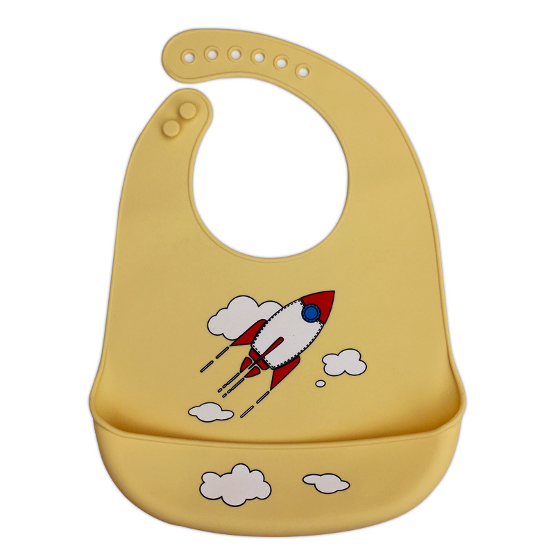 WARMOM Silicone Baby Bib Adjustable Tightness Soft Silicone Bib Waterproof Cartoon Animals Shape Bib Safe Material Baby Bib: T3