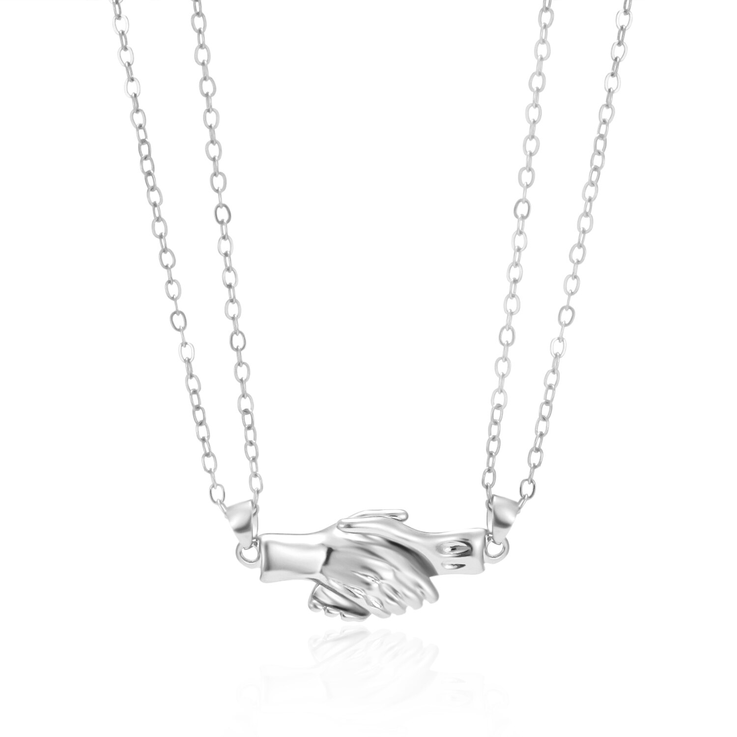 Collier de Couple magnétique pour femmes, pendentif d'amitié, cœur, Distance, breloque à facettes, de saint valentin, 2 pièces/lot,: 6