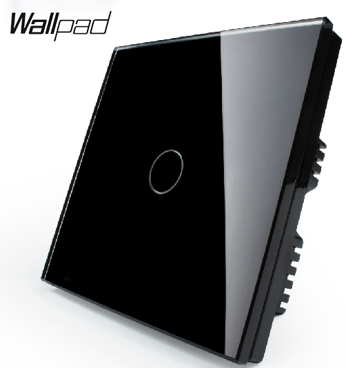 BIG SALES Touch Switch 1 gang 1 way Wallpad Luxury White Glass Switch On,LED Wall Light touch Control switch,110~250V,VL-C301-61: Black