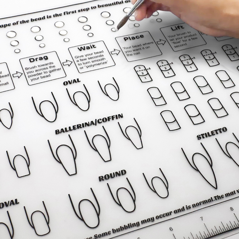Silicone Nail 3D Nail Art Display Training Practice Sheets Art Lines Practice UV Acrylic Nails Template Learning Sticker