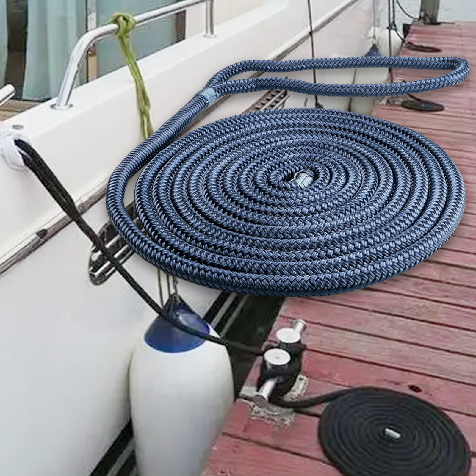 Boot Dock Lijnen Slijtvaste Hanger Lijn Docking Boot Lijnen Dubbel Gevlochten Premium Nylon Marine Ligtouw Voor Boten