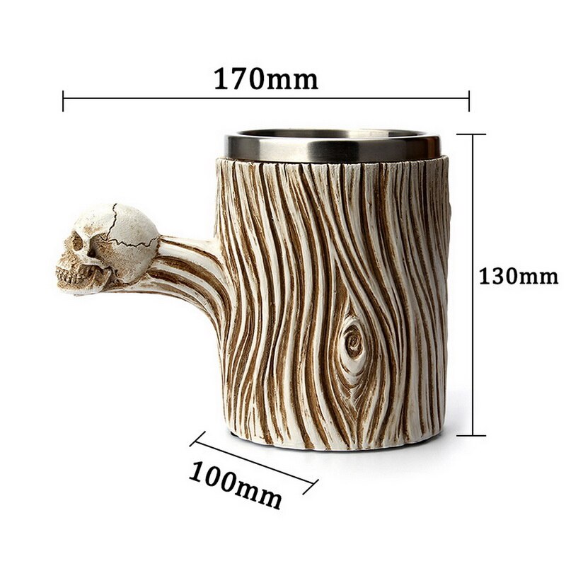 Halloween Mok Beker Retro Hars Roestvrij Staal Bier Mok Skull Knight Koffie Water Cup Viking Thee Mok Bar Decoratie: 600ml A