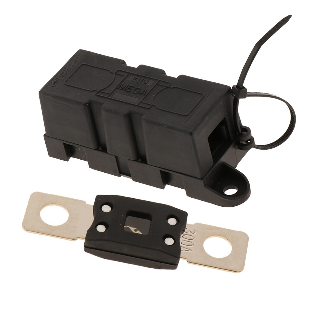 Automotive Single Terminal Fuse Holder+ Mega Bolt-Down Fuse for Forklift, Van, Marine, Truck, Boat, RV, Motorhome (300A)