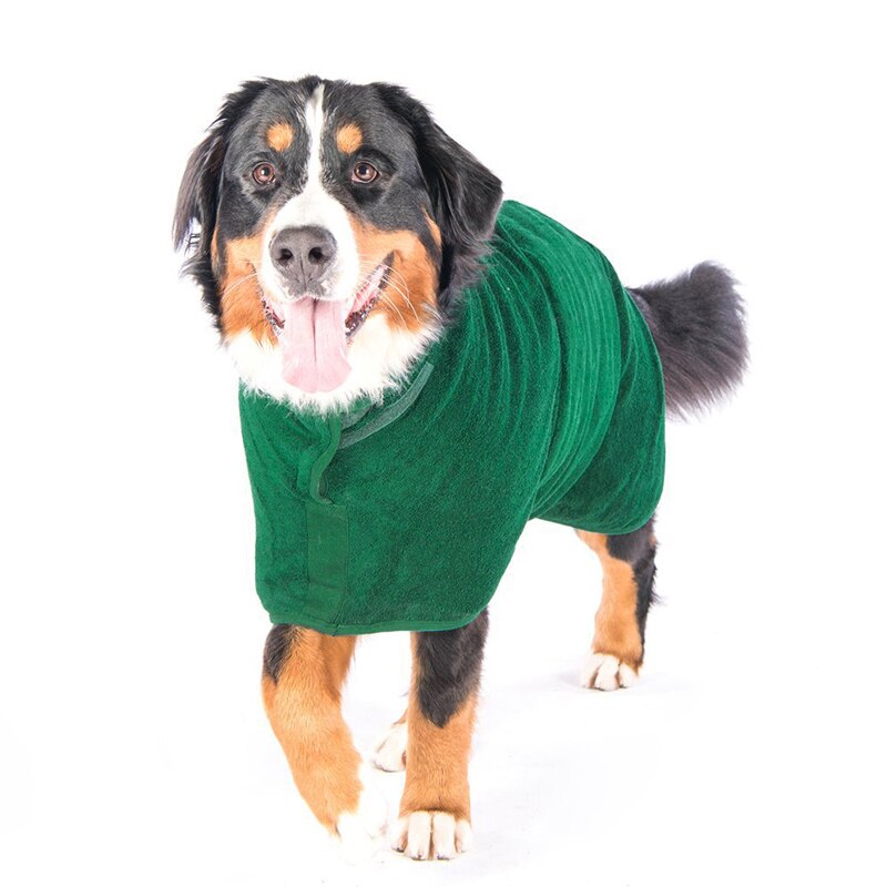 Ręcznik kąpielowy dla psa Super chłonny szlafrok szybkoschnący mały i średni duży pies Labrador Golden Athrobe: green / M
