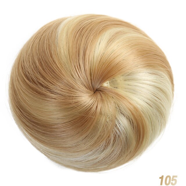 Buqi-extensiones de pelo corto y liso para mujer, moños resistentes al calor, Clip sintético de , accesorios para el cabello: 105