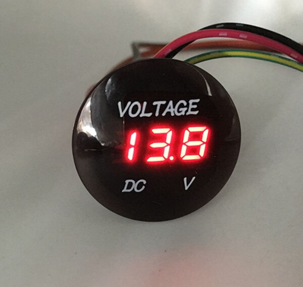 12-24v automotive digital detektion bil batteri monitor voltmeter termometer ciffer display auto voltmetre: Rød