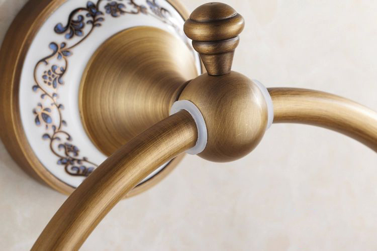 Handdoek Ringen Wall Mounted Handdoek Houder Handdoek Ring Massief Messing Constructie Antiek Brons Afwerking Badkamer Accessoires HJ-1808