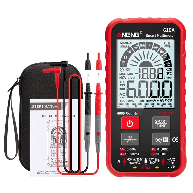 619A Smart Digital Multimeter AC/DC Currents Volta... – Grandado
