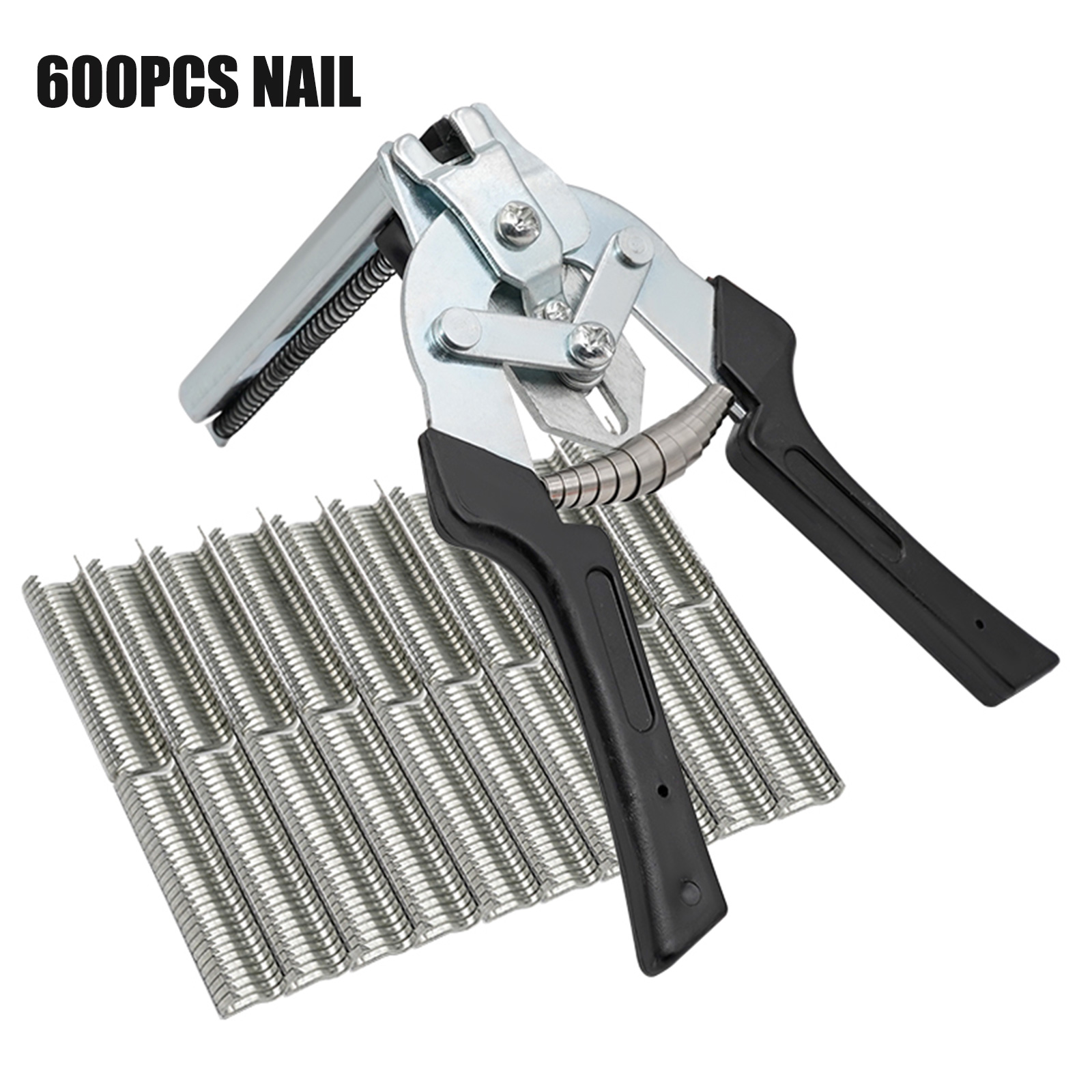 Animal Cage Hog Ring Pliers Tool and 600pcs M Clips Staples Chicken Mesh Cage Wire Fencing Caged Clamp Tools Rabbit Cage Install: Red