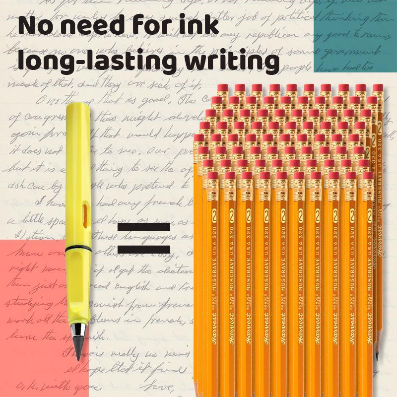 Office Everlasting Pencil Reusable Unlimited Writing Eternal Inkless Pen Painting Replaceable Nib Head No Sharpening Student