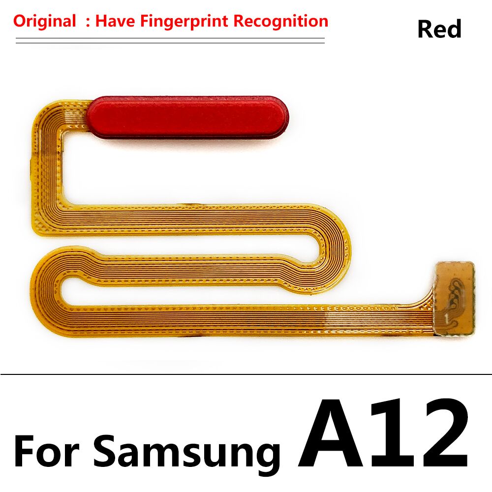 For Samsung Galaxy A12 A125 A125F Home Button Fingerprint Sensor Flex With Power Key Button Flex Cable: A12 Red Original
